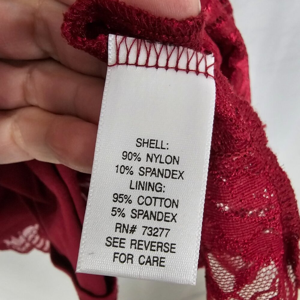Apt 9 Blouse Red Lace Floral Goth Whimsigoth Dark Fairy Indie Grunge L - Picture 12 of 13